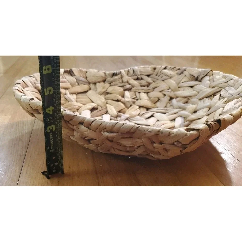 Vintage Large Heart Shaped Woven Basket Natural Hyacinth‎ Home Decor